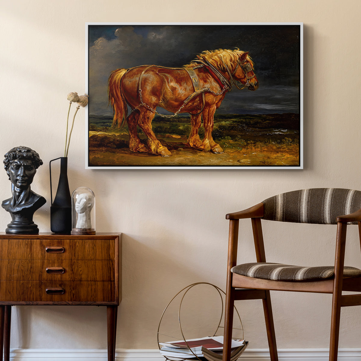 The Shire Horse Elephant in an Extensive Landscape, c. 1850s - Floater Framed Canvas Print