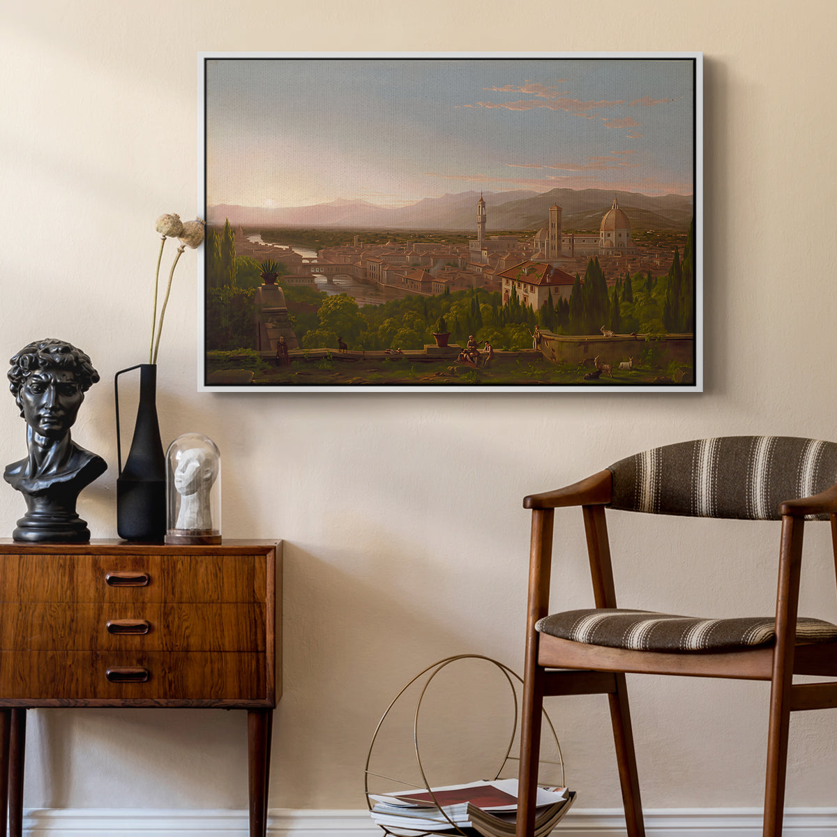 View of Florence from San Miniato, 1837 - Floater Framed Canvas Print