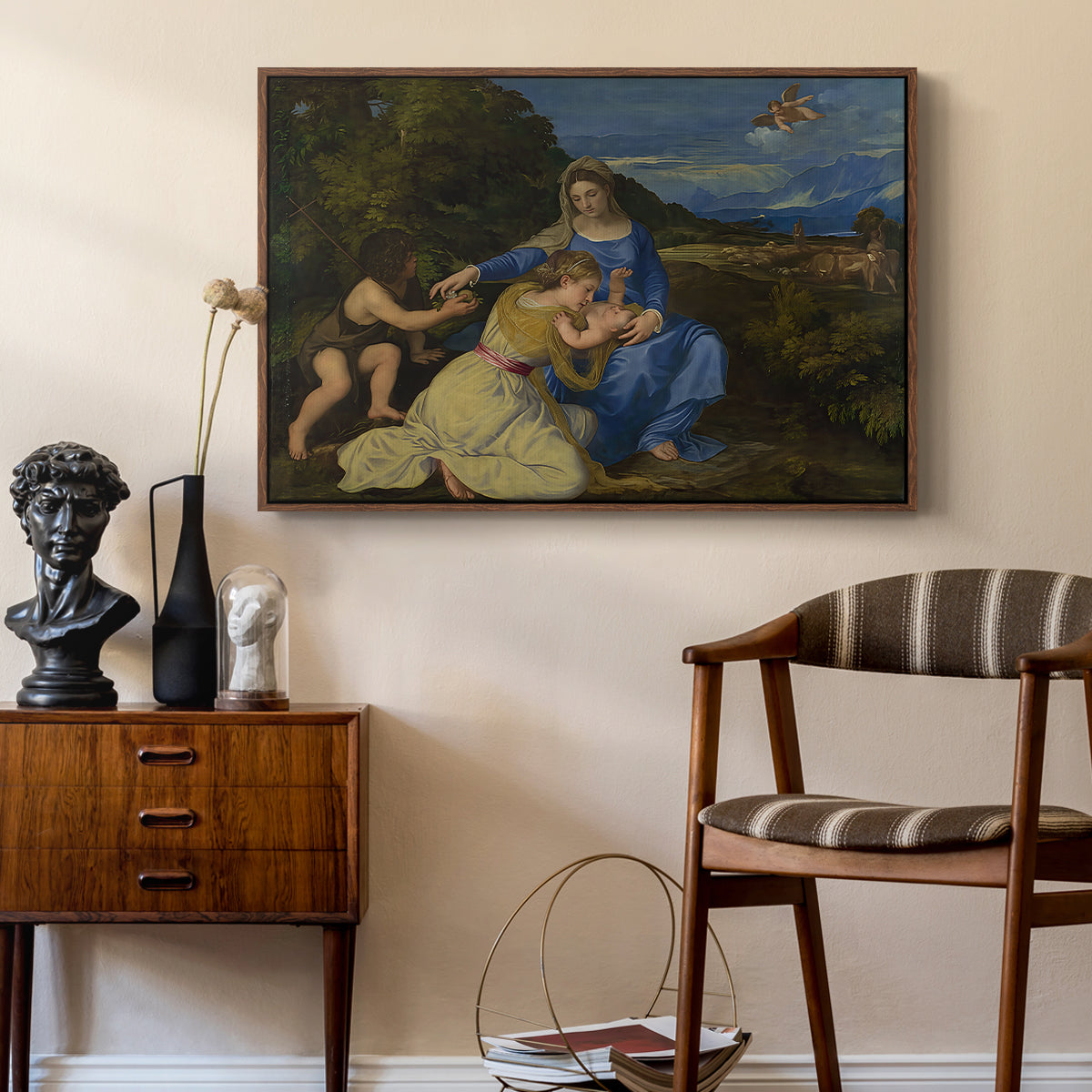 The Aldobrandini Madonna, 1532 - Floater Framed Canvas Print