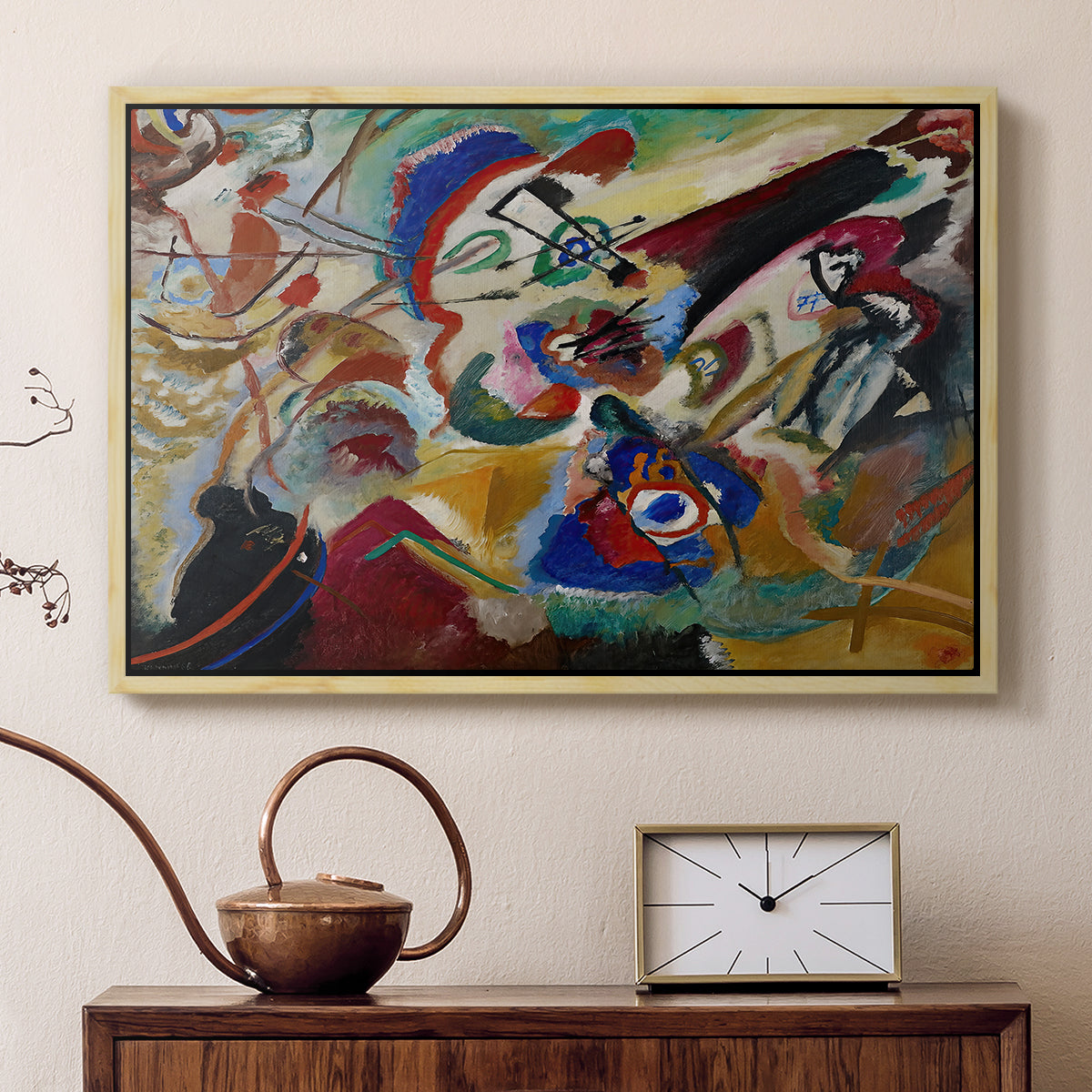 Fragment 2 for Composition VII, 1913 - Floater Framed Canvas Print