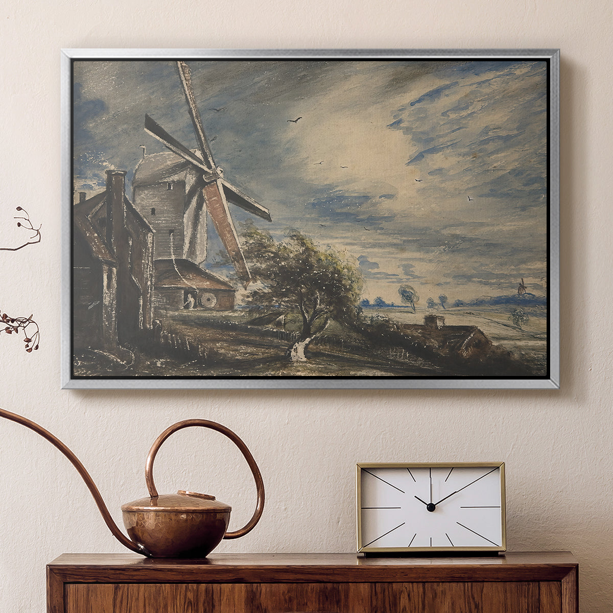 A Mill Near Colchester, c. 1833 - Floater Framed Canvas Print