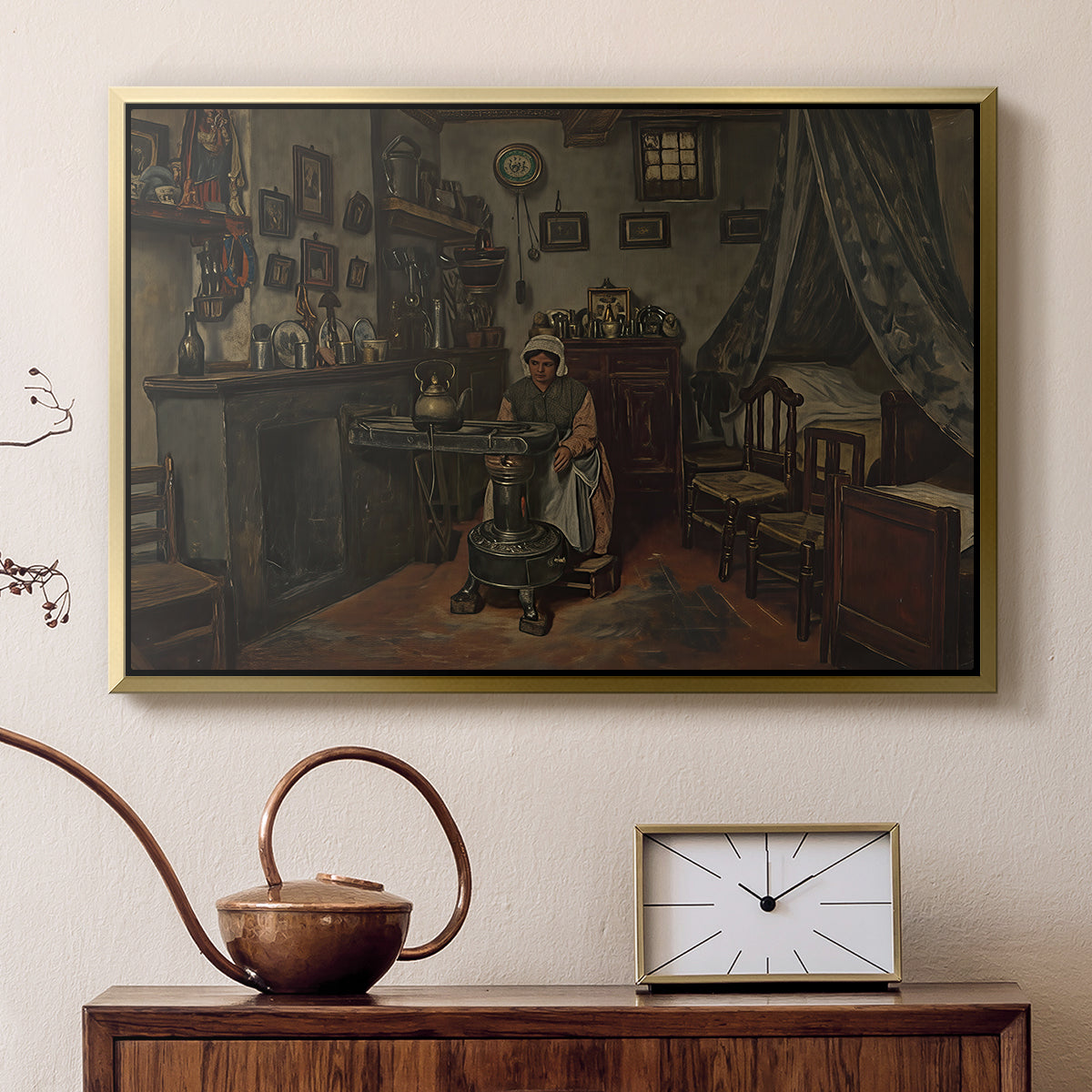 Interior, c. 1865-1870 - Floater Framed Canvas Print