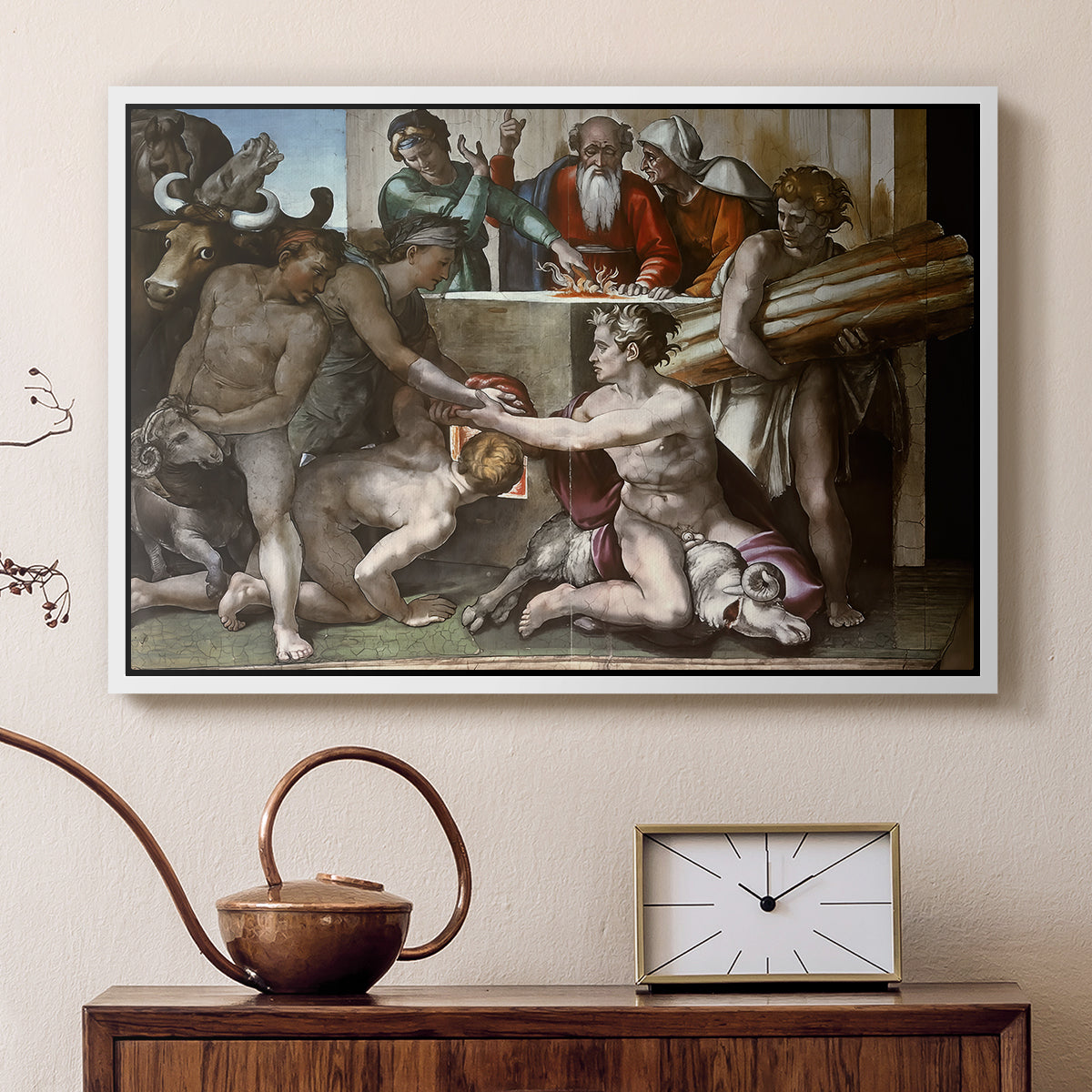 The Sacrifice of Noah (Sistine Chapel), 1509 - Floater Framed Canvas Print