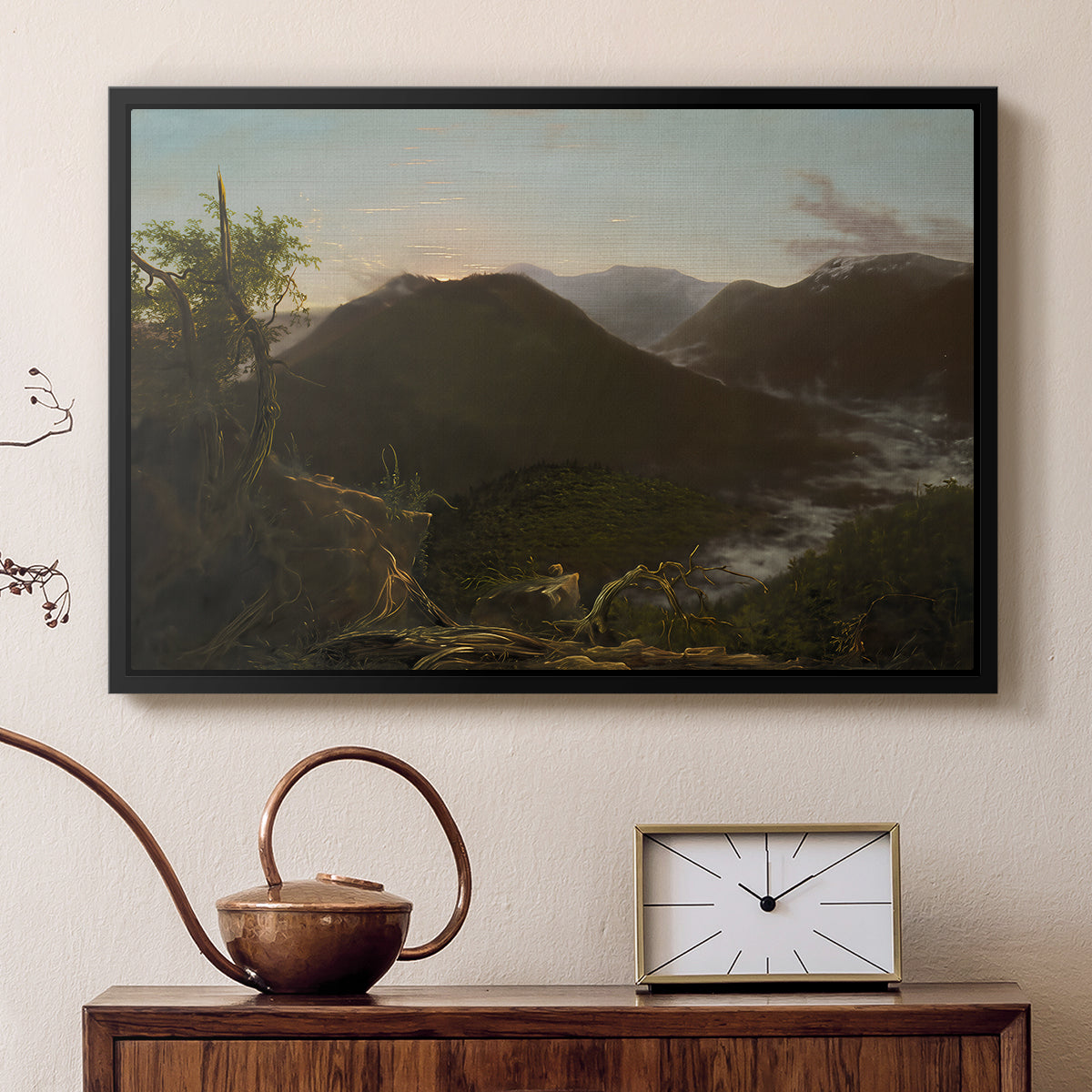 Sunrise in the Catskill Mountains, 1826 - Floater Framed Canvas Print