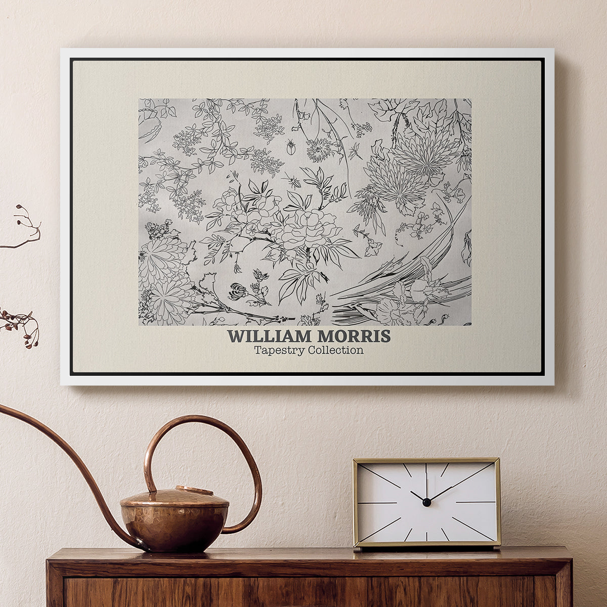 Fleurs, 1866 (Morris Inspired) - Floater Framed Canvas Print