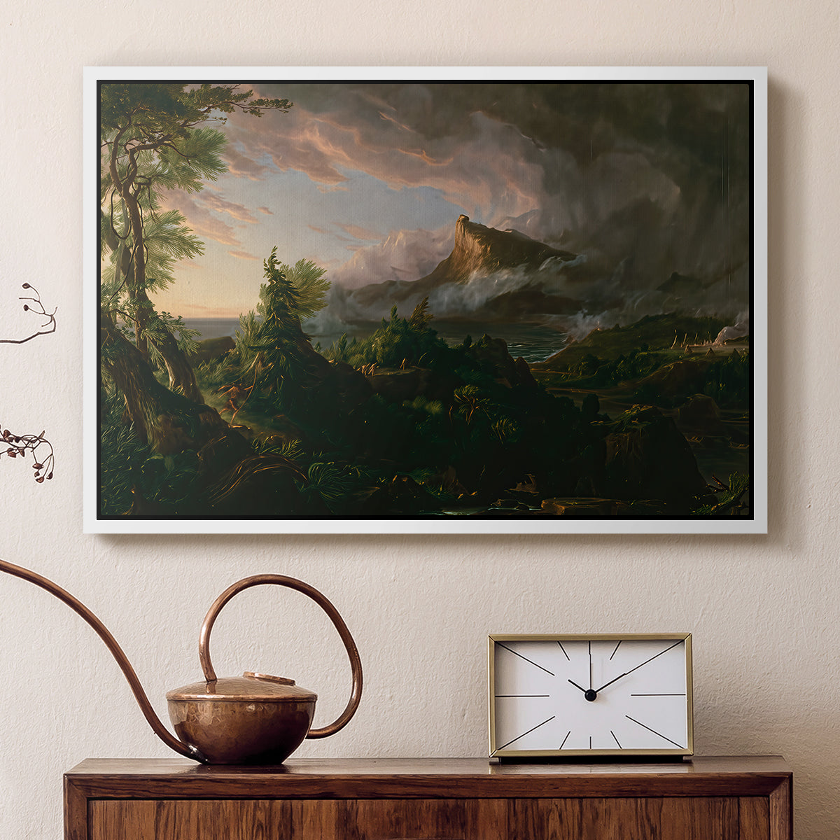 The Course of Empire: The Savage State, 1834 - Floater Framed Canvas Print