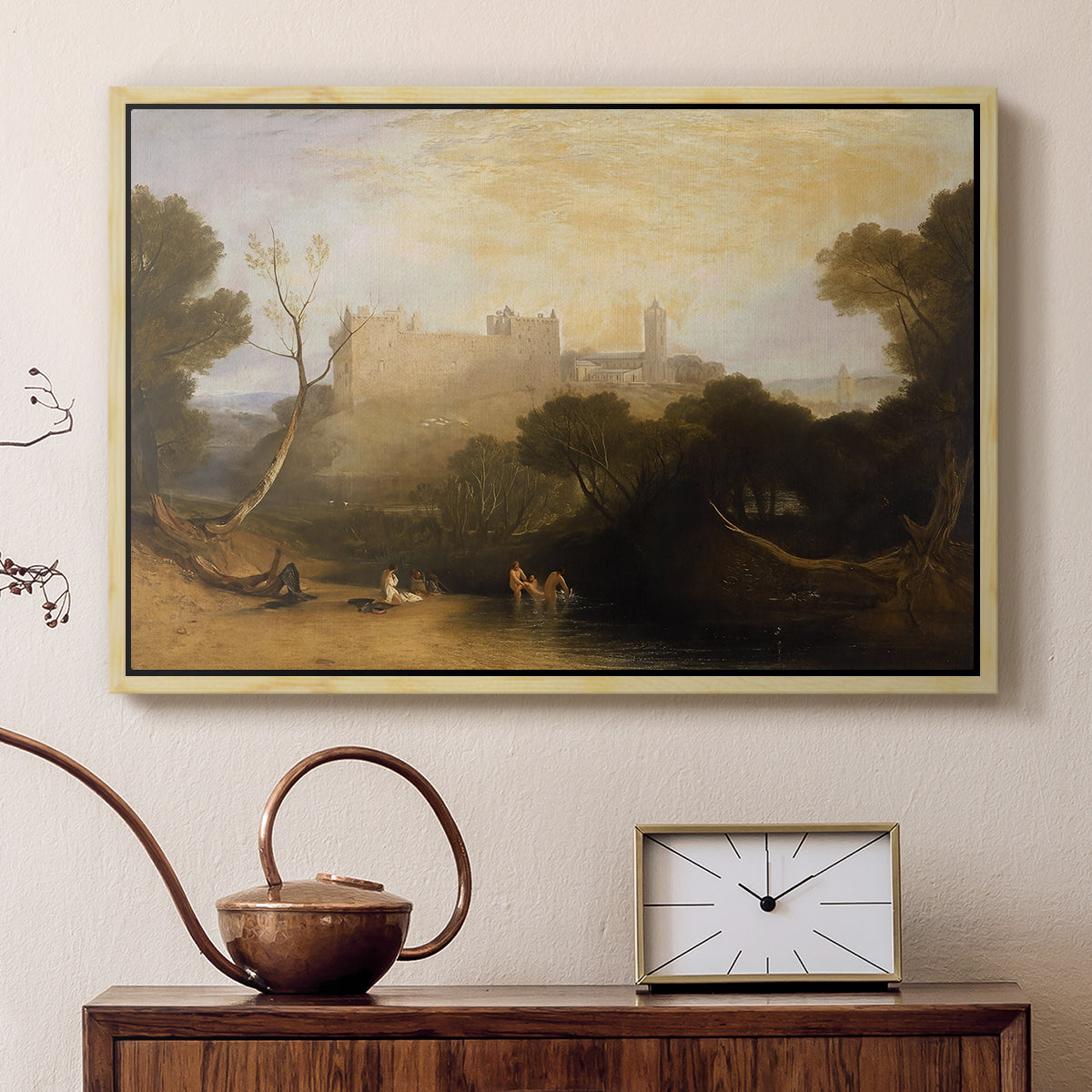 Linlithgow Palace, c. 1807 - Floater Framed Canvas Print