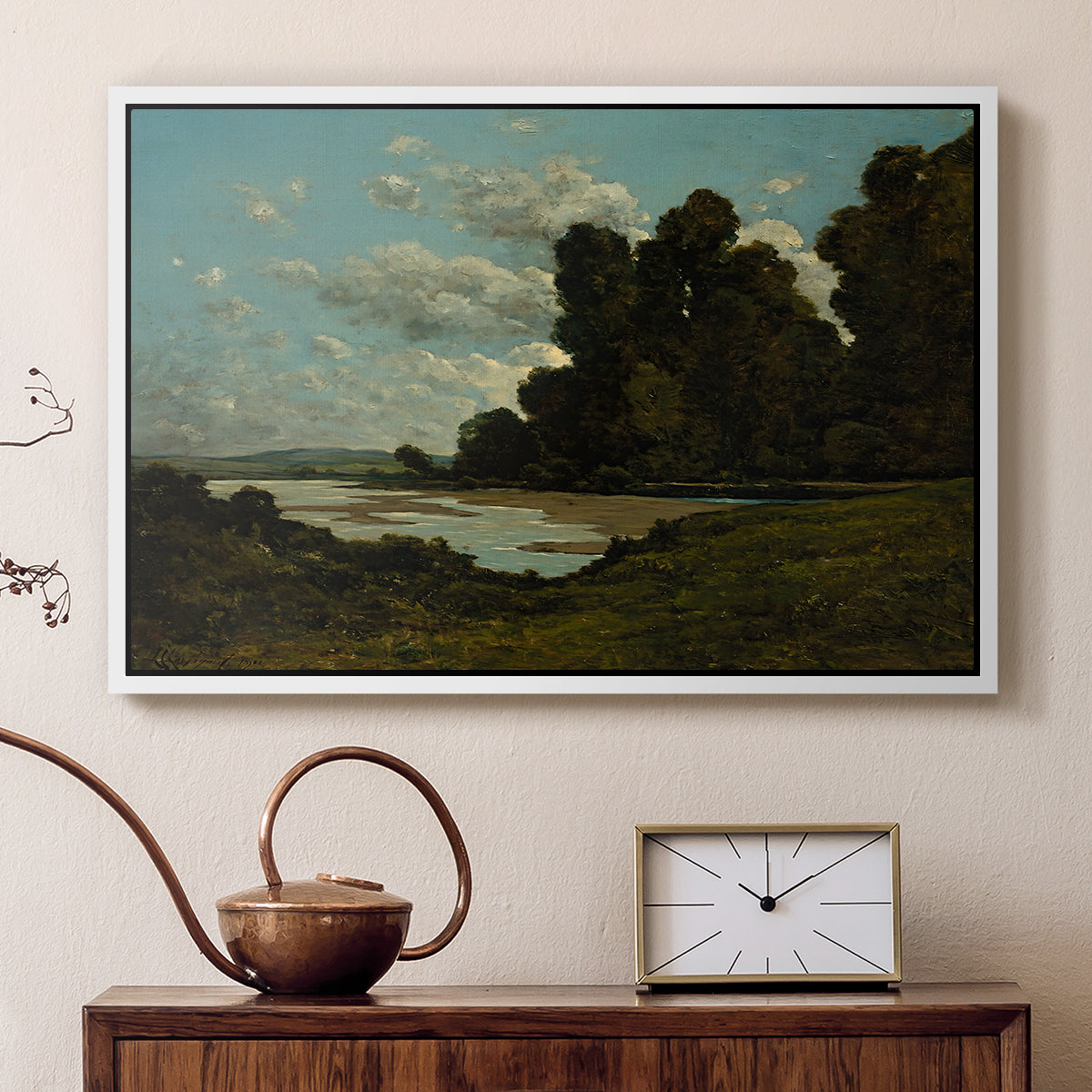 The River Loire at Nevers, 1901 - Floater Framed Canvas Print