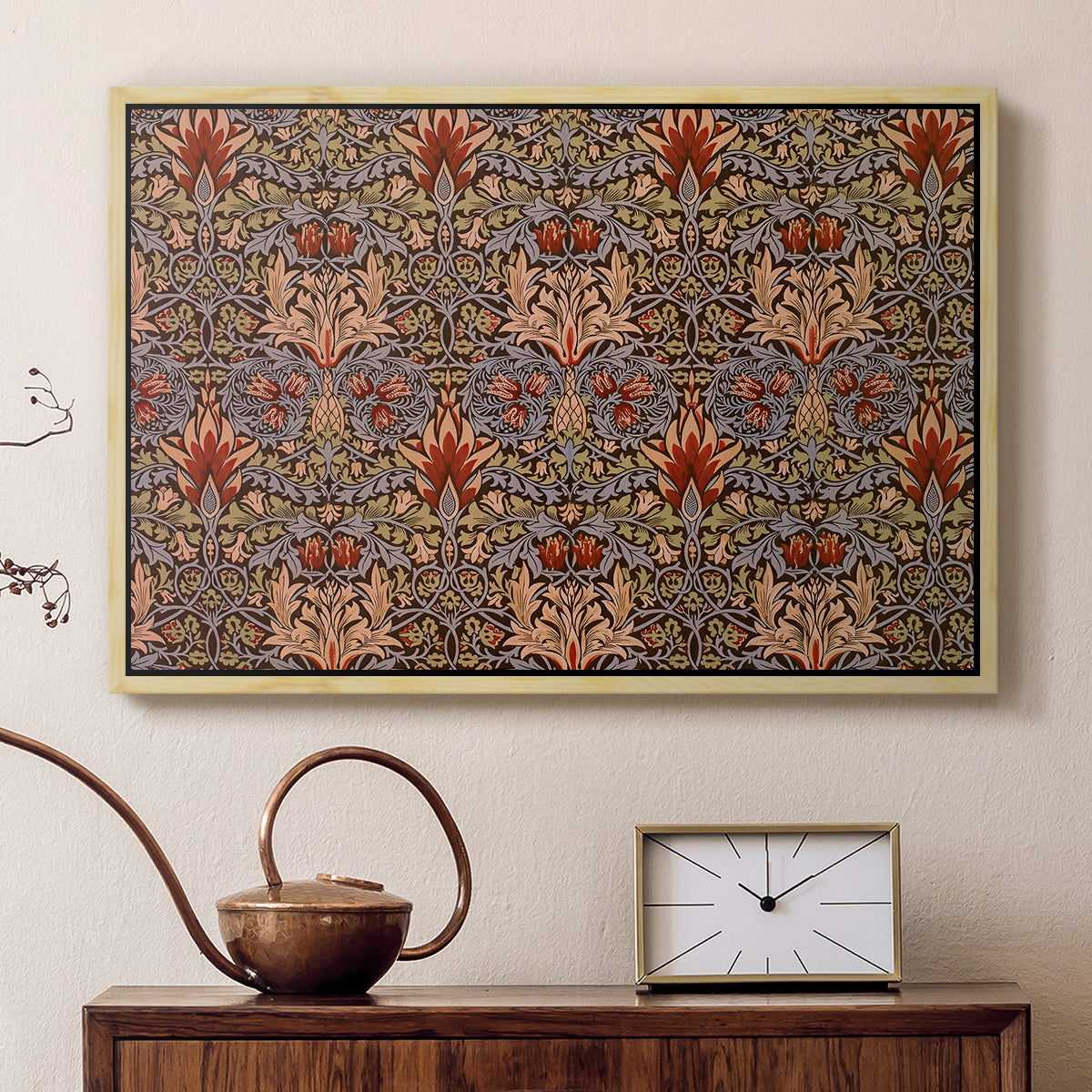 Snakeshead - Red/Cumin, c. 1876 - Floater Framed Canvas Print