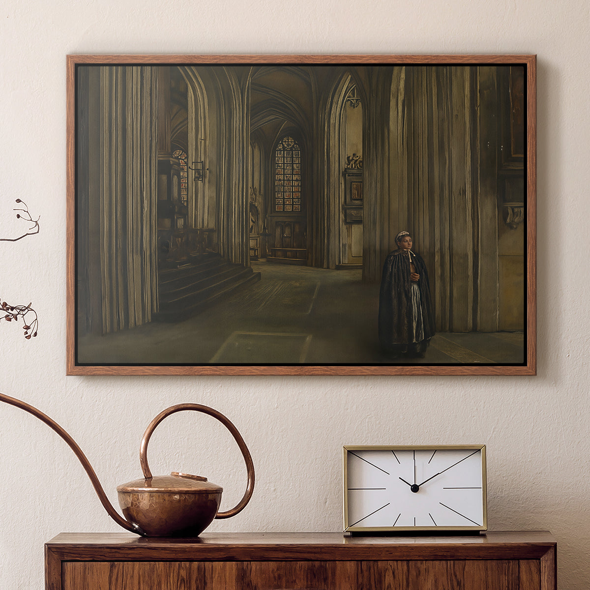 Interior of a Church, 1871 - Floater Framed Canvas Print