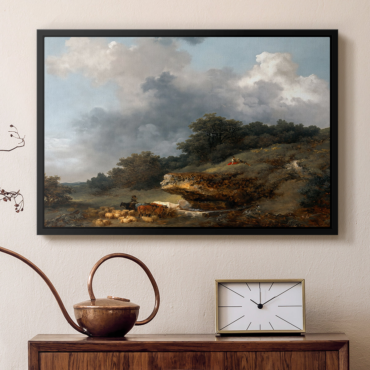 The Watering Place, c. 1765 - Floater Framed Canvas Print