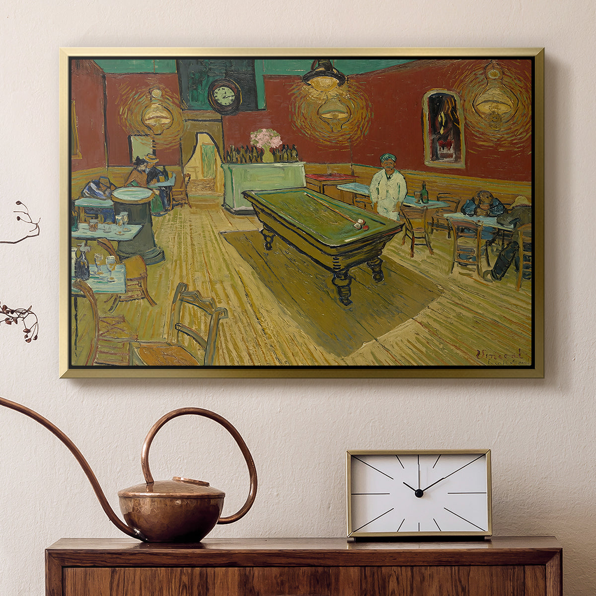 The Night Café, 1888 - Floater Framed Canvas Print