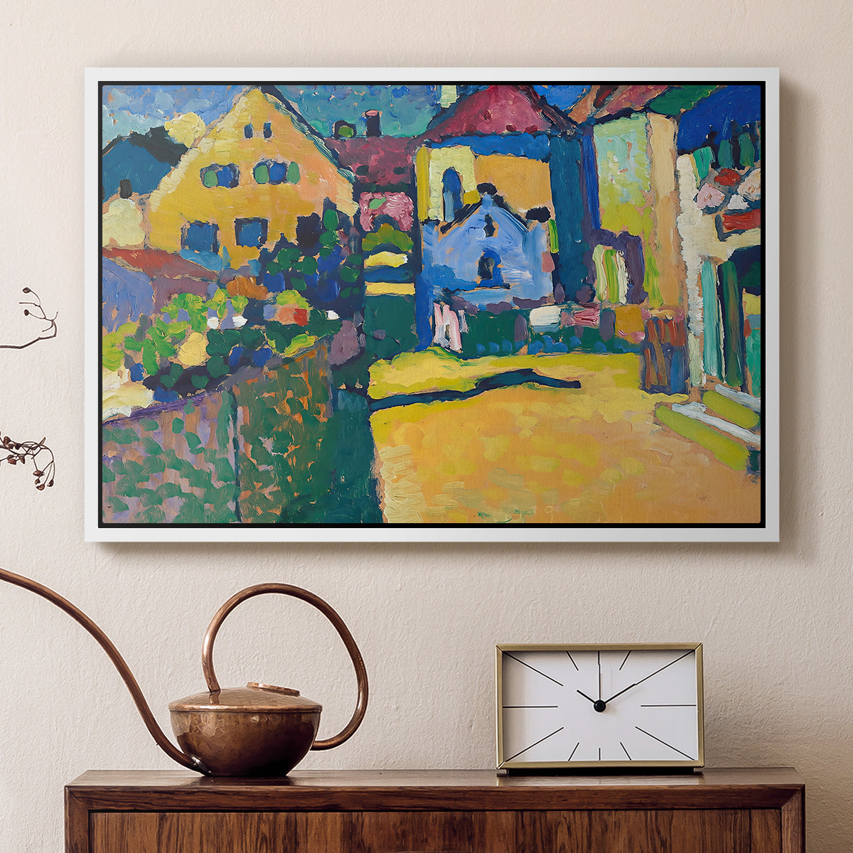 Green Lane in Murnau, 1909 - Floater Framed Canvas Print