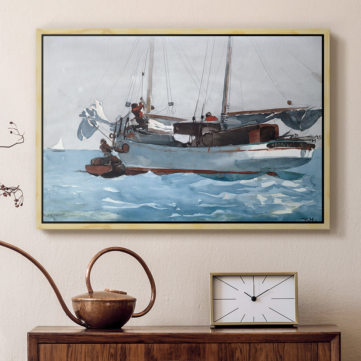 Taking on Wet Provisions, 1903 - Floater Framed Canvas Print