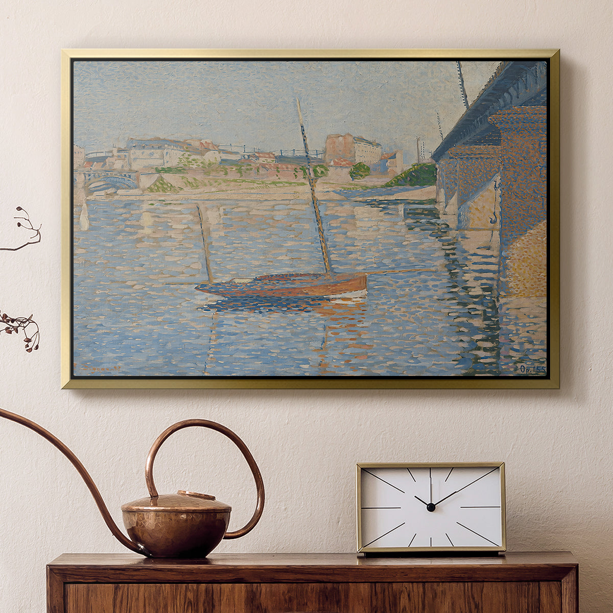 Le Clipper, Asnières, 1887 - Floater Framed Canvas Print