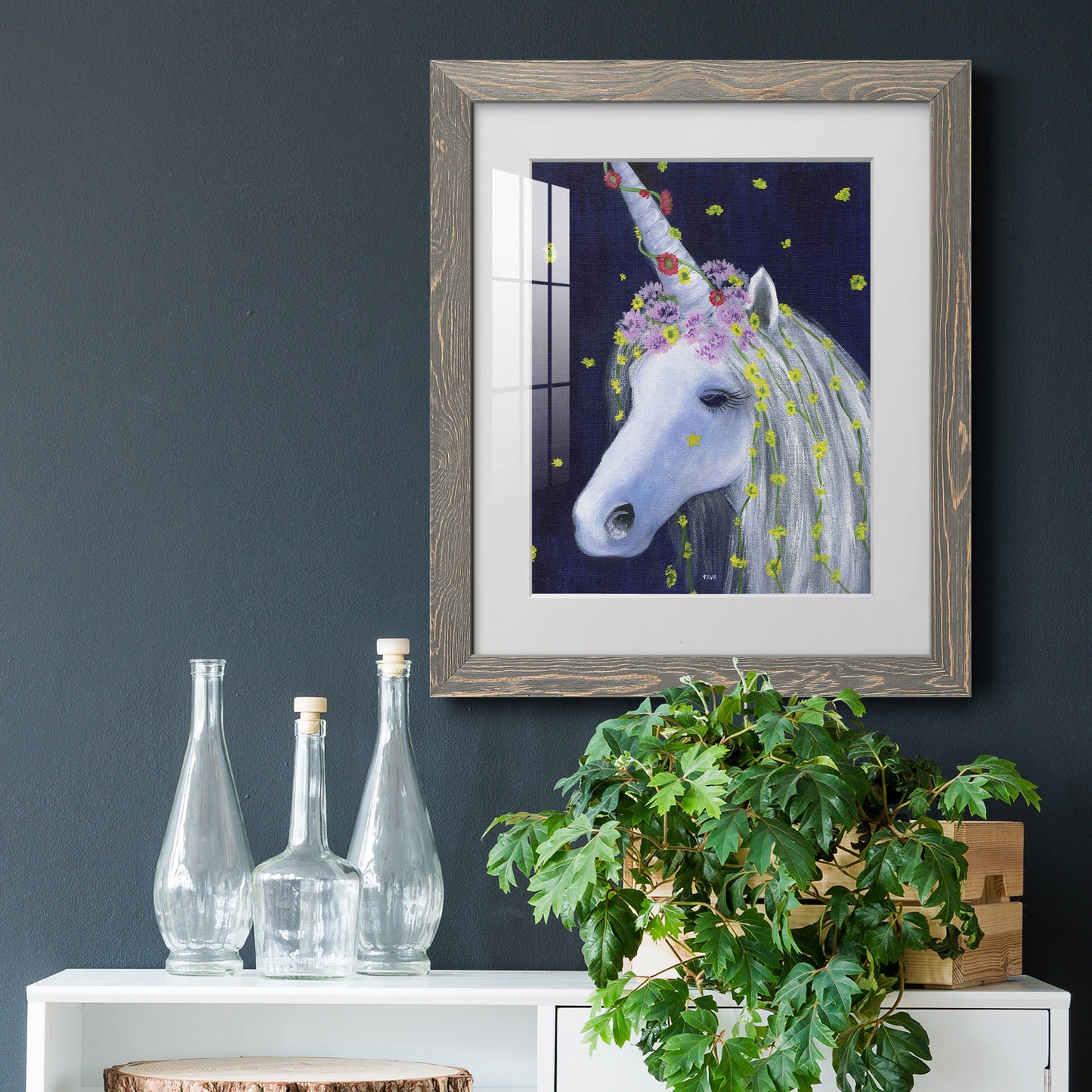 Unicorn IV - Premium Framed Print - Distressed Barnwood Frame - Ready to Hang