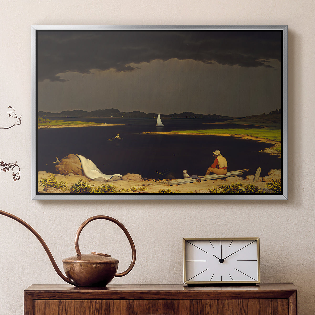 Approaching Thunder Storm, 1859 - Floater Framed Canvas Print