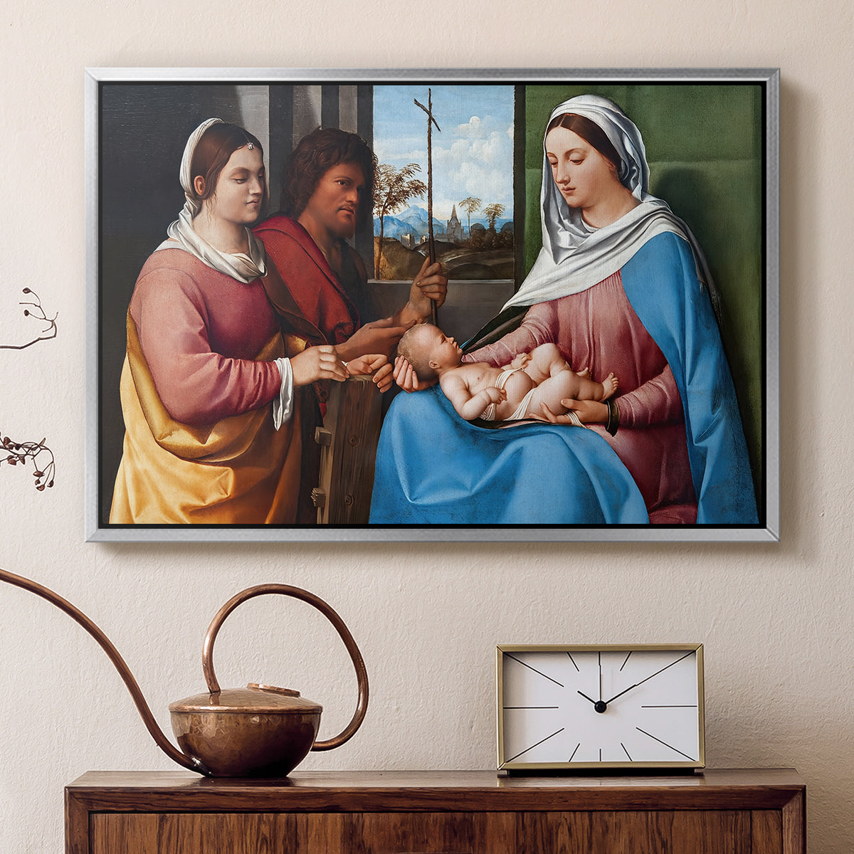 Sacred Conversation, c. 1505 - Floater Framed Canvas Print