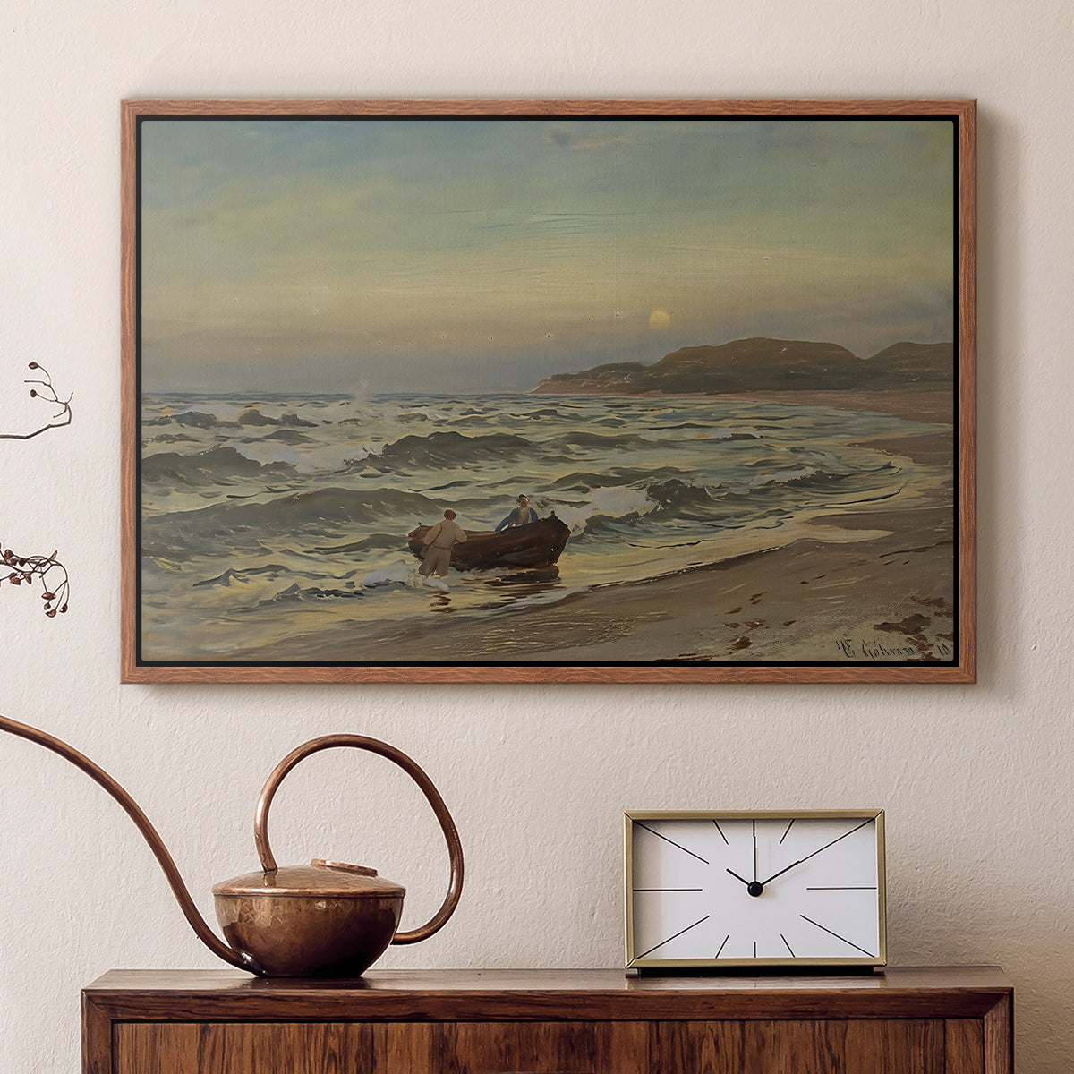 Storm at Rügen, 1882 - Floater Framed Canvas Print