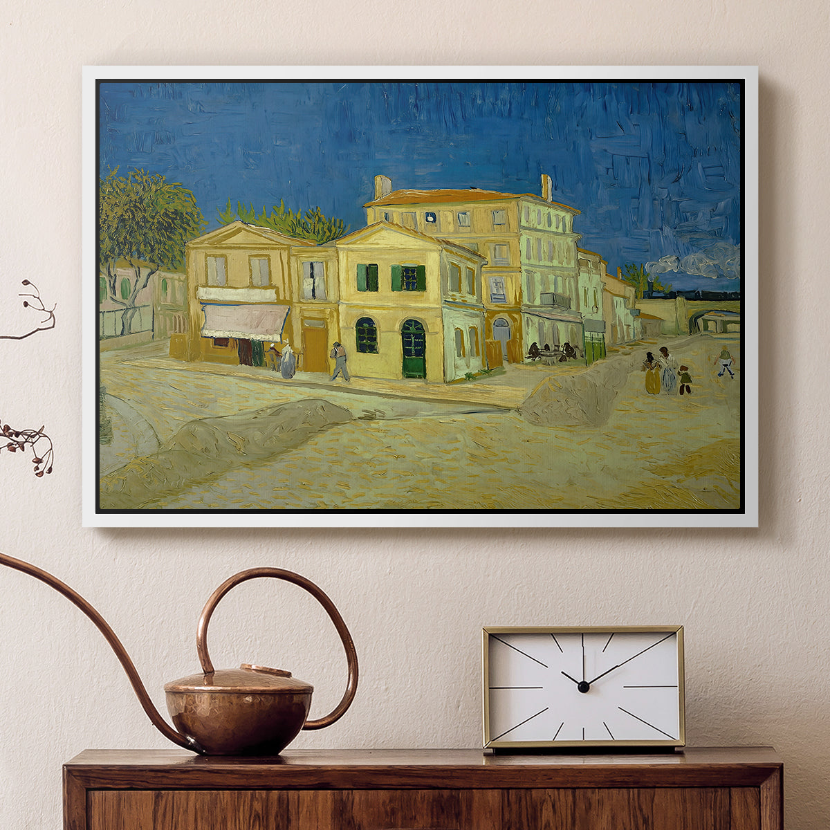 The Yellow House (The Street), 1888 - Floater Framed Canvas Print