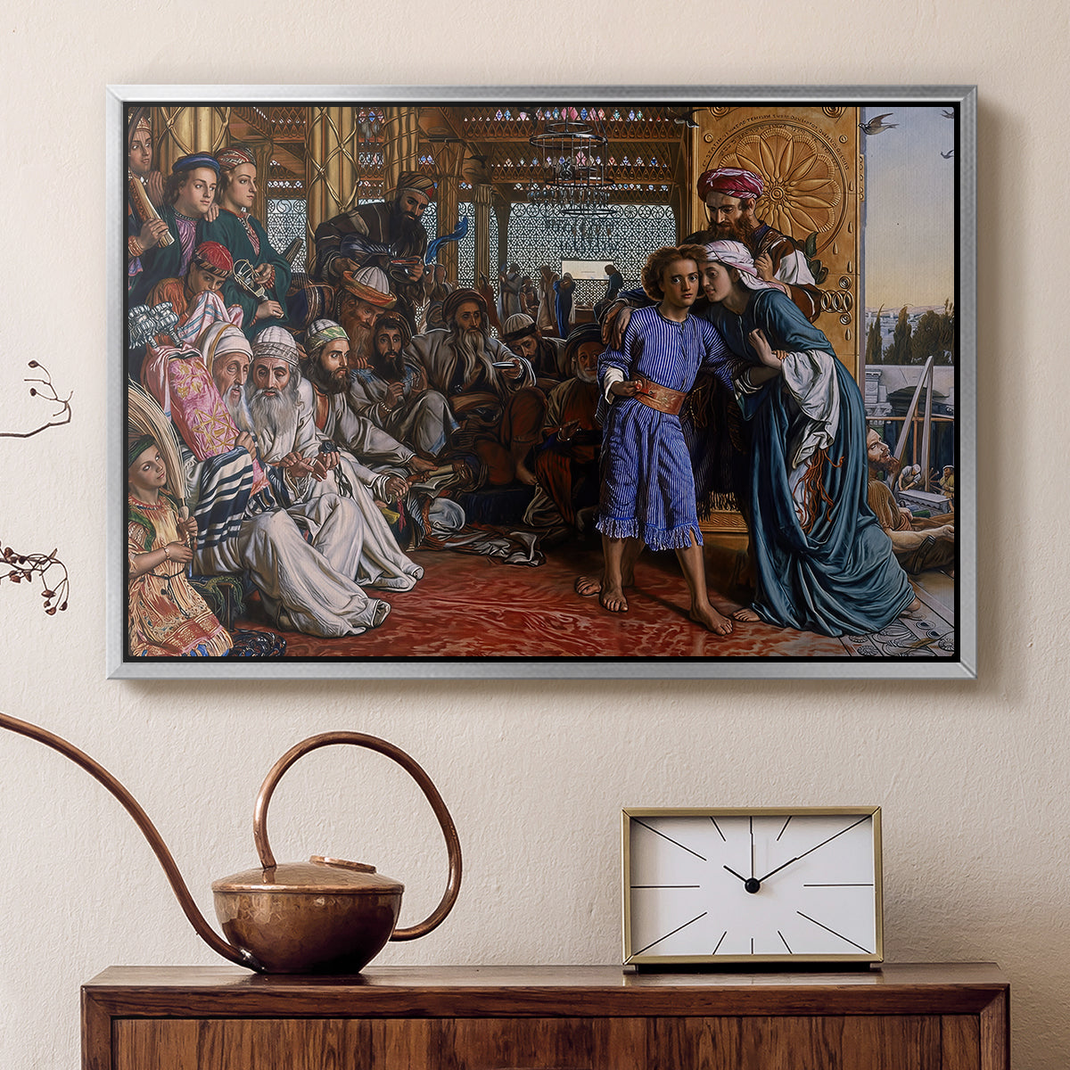 The Finding of the Saviour in the Temple, 1854-1860 - Floater Framed Canvas Print