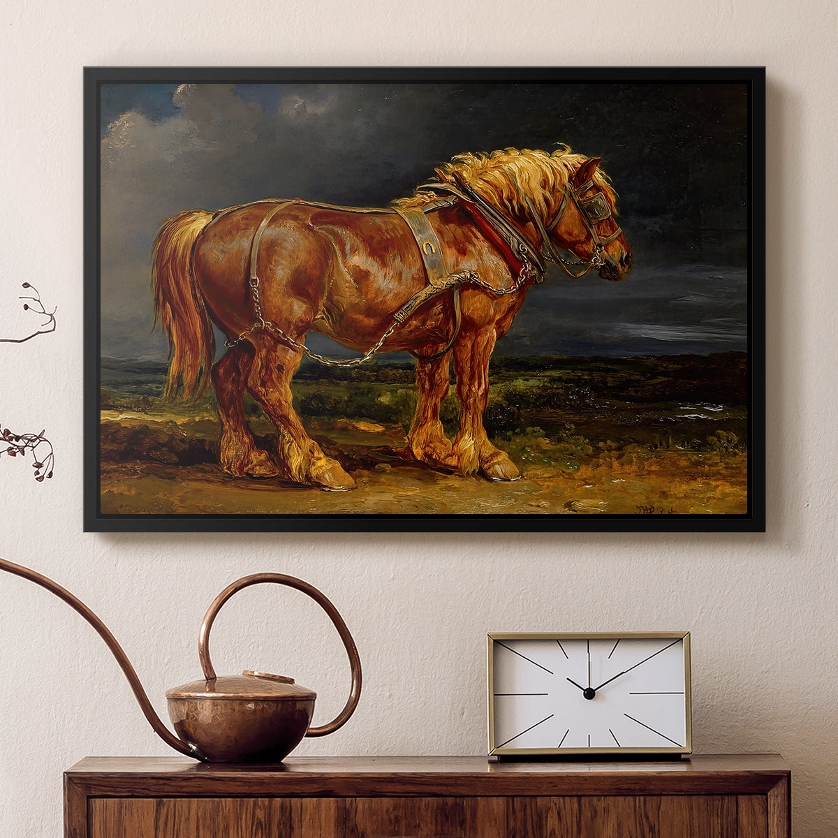 The Shire Horse Elephant in an Extensive Landscape, c. 1850s - Floater Framed Canvas Print