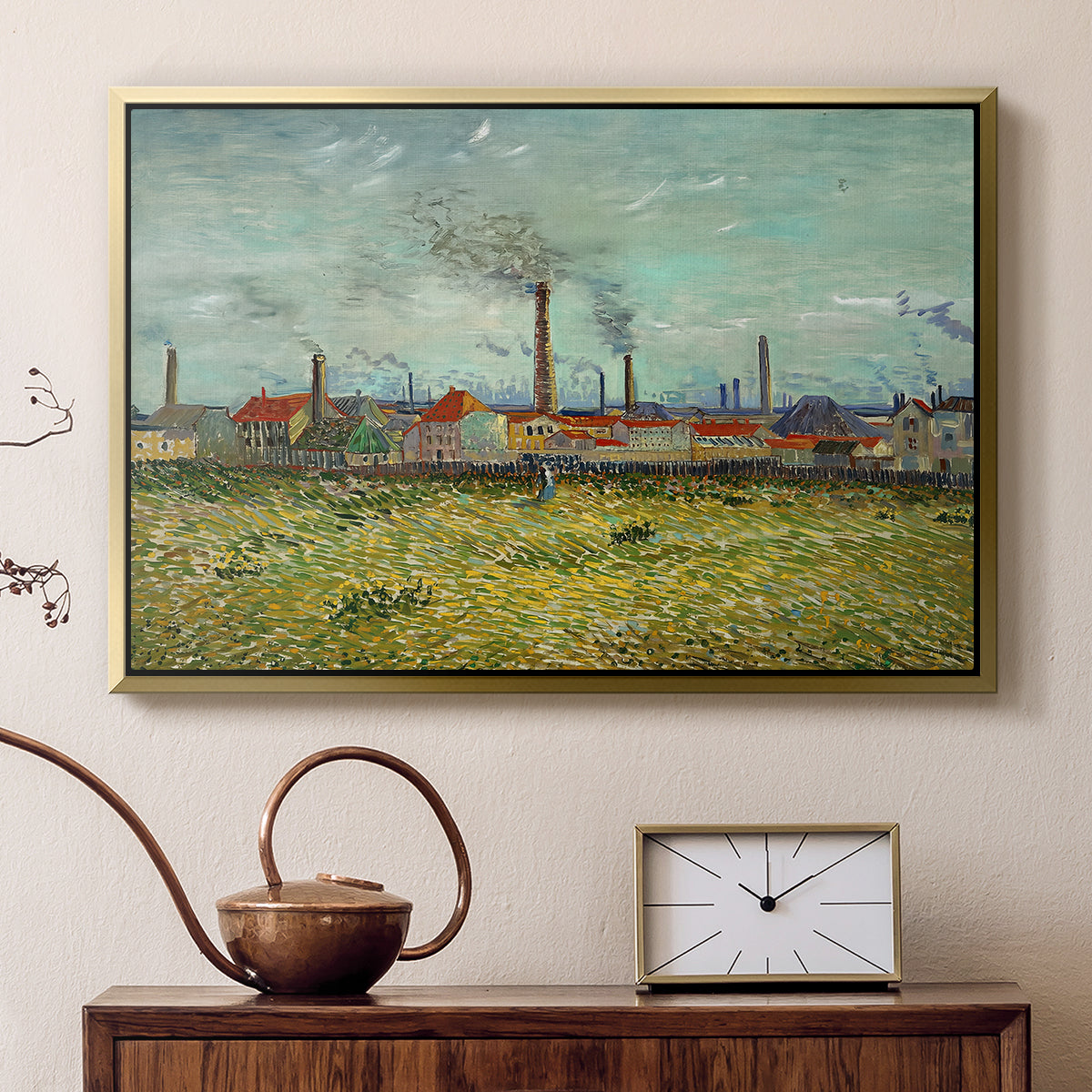 Factories at Clichy, 1887 - Floater Framed Canvas Print