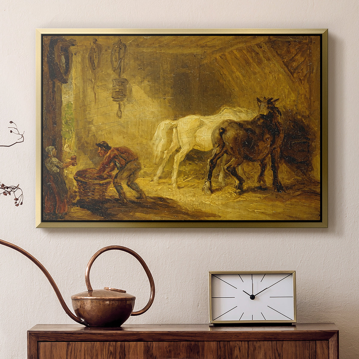 Heath Ewe and Lambs, 1810 - Floater Framed Canvas Print