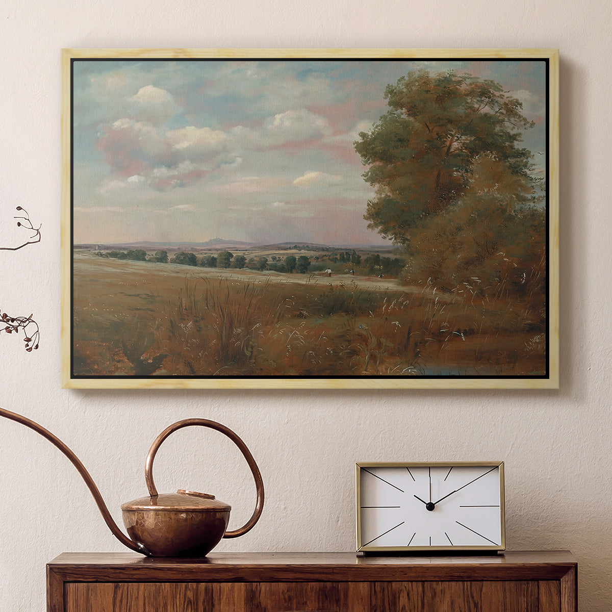 Landscape at Hampstead, with Harrow in the Distance, c. 1849-1855 - Floater Framed Canvas Print