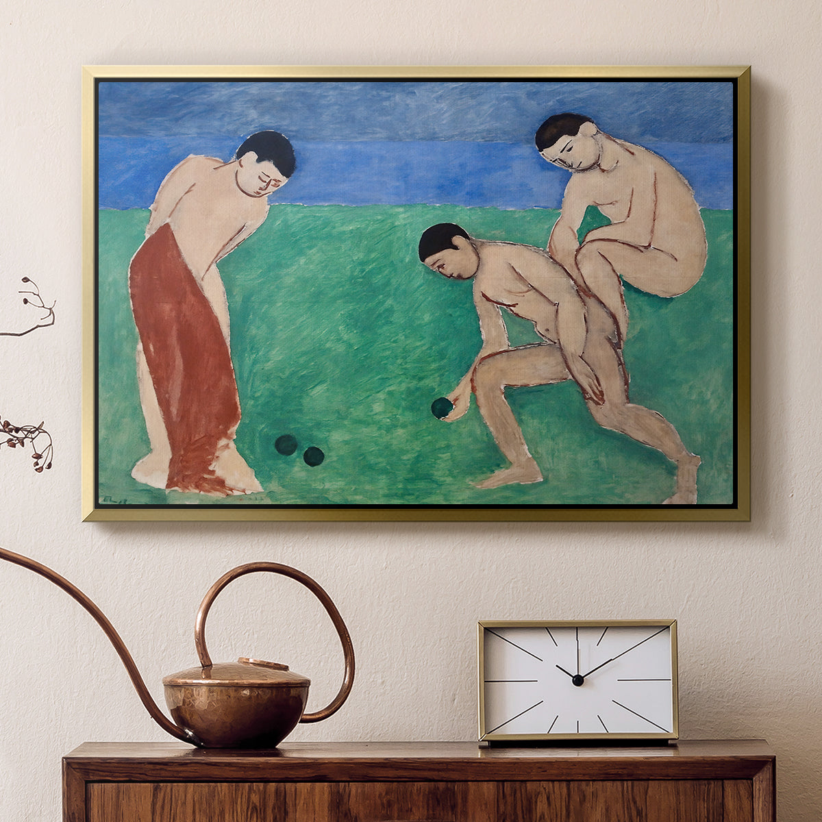 Game of Bowls, 1908 - Floater Framed Canvas Print