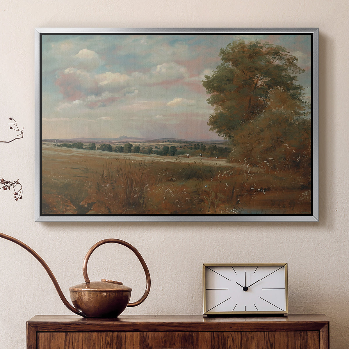 Landscape at Hampstead, with Harrow in the Distance, c. 1849-1855 - Floater Framed Canvas Print