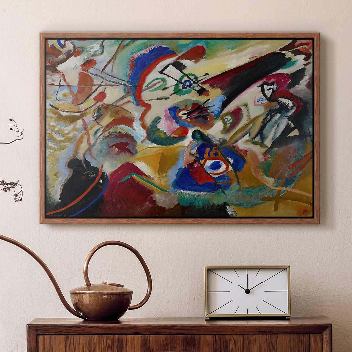 Fragment 2 for Composition VII, 1913 - Floater Framed Canvas Print