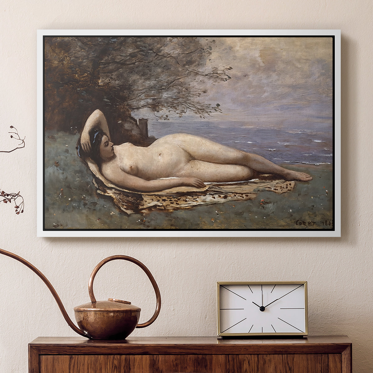 Bacchante by the Sea, 1865 - Floater Framed Canvas Print