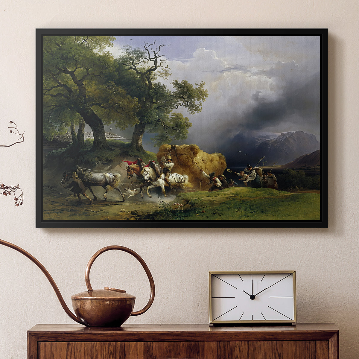 The Harvest Wagon (Der Heuwagen), c. 1850 - Floater Framed Canvas Print