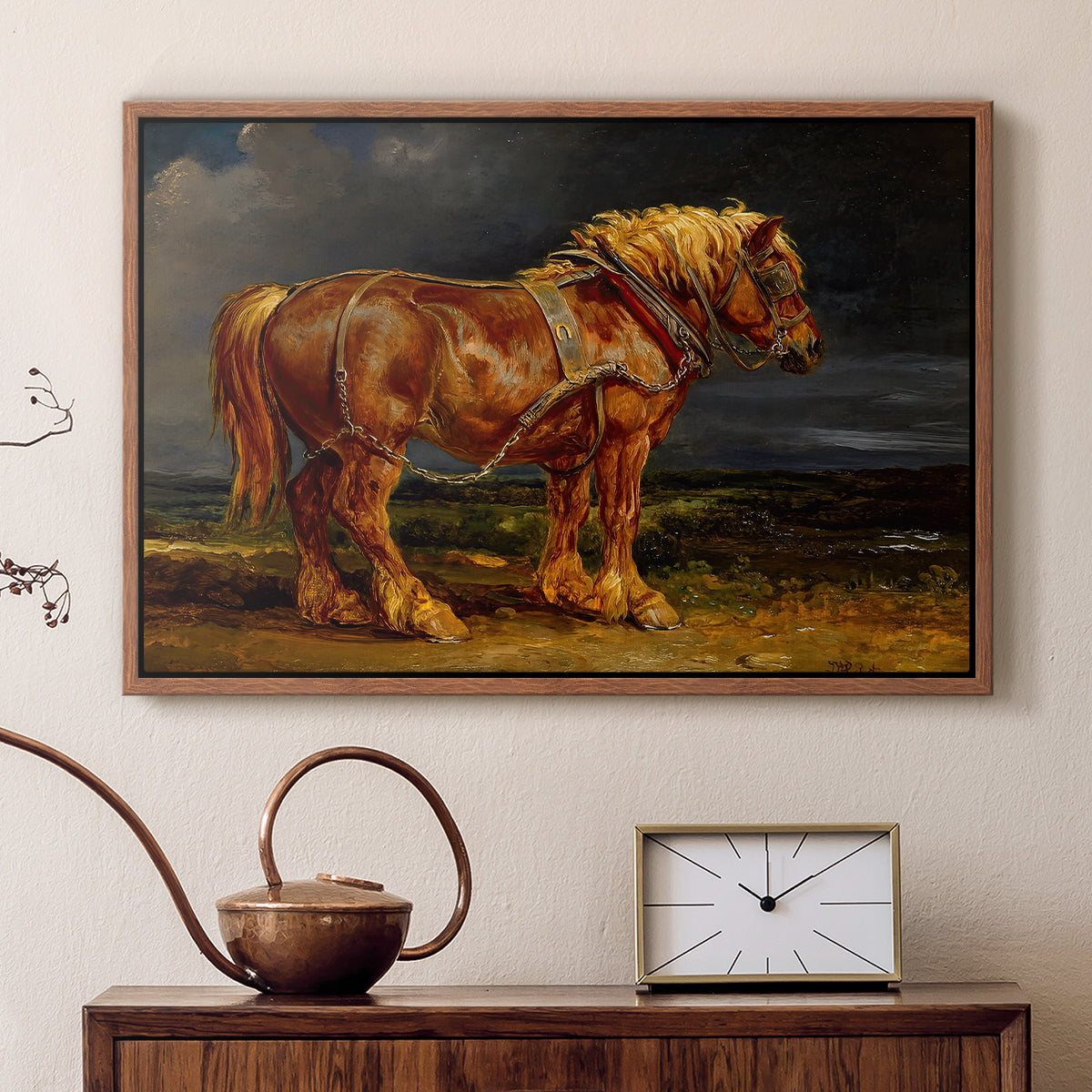 The Shire Horse Elephant in an Extensive Landscape, c. 1850s - Floater Framed Canvas Print