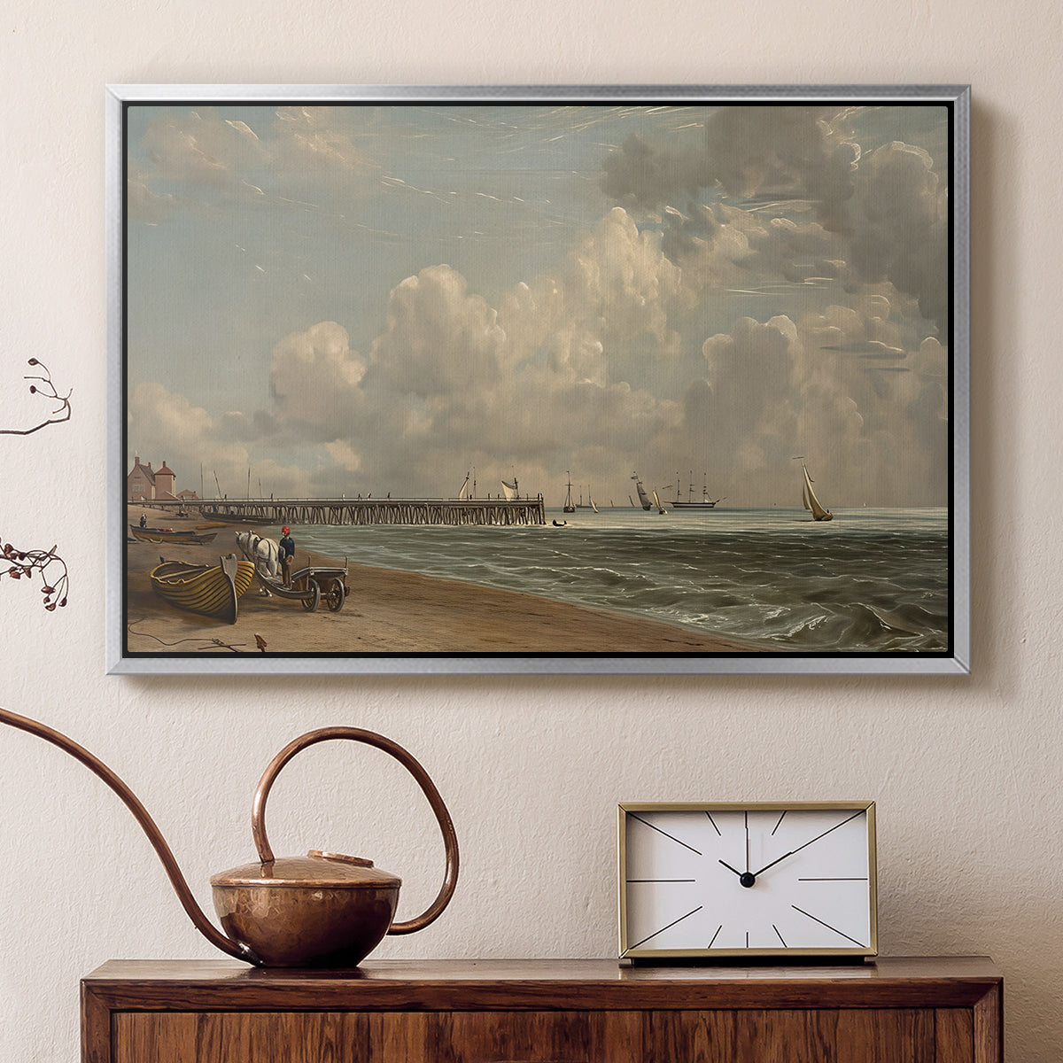 Yarmouth Jetty, 1822 - Floater Framed Canvas Print