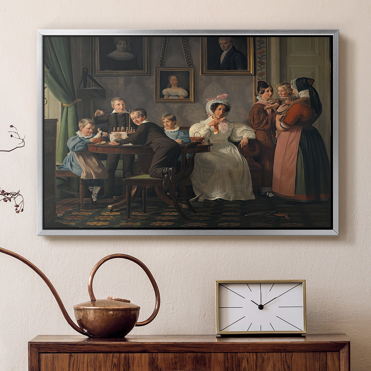 The Waagepetersen Family, 1836 - Floater Framed Canvas Print
