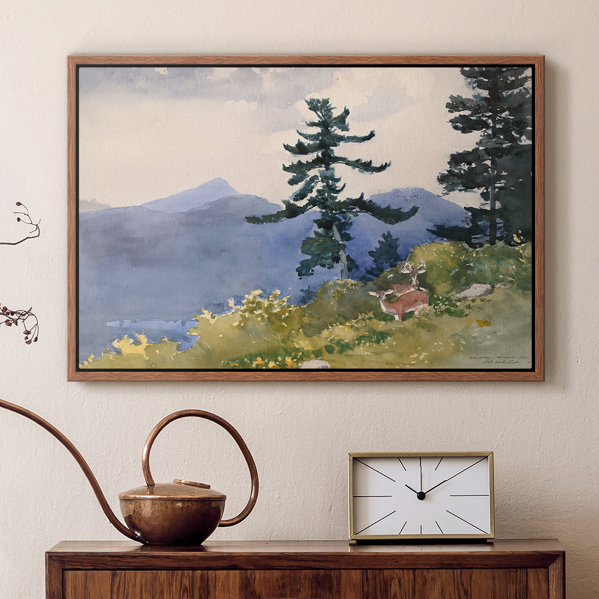 North Woods Club, Adirondacks, 1892 - Floater Framed Canvas Print