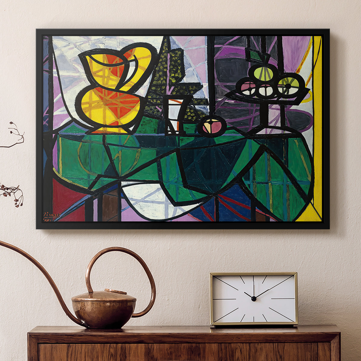 Pitcher and Bowl of Fruit, 1931 - Floater Framed Canvas Print
