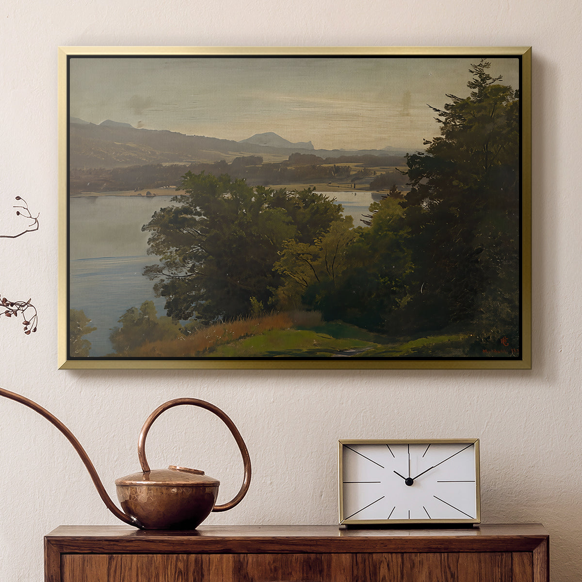 View of the Mondsee, 1870 - Floater Framed Canvas Print