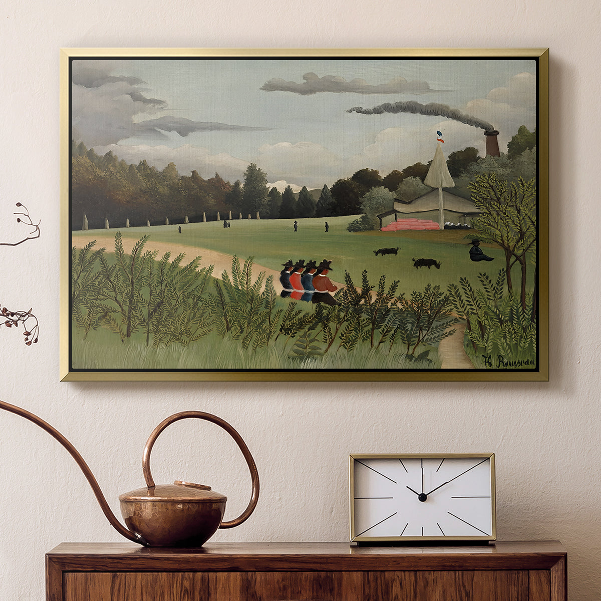 The Chair Factory at Alfortville, 1897 - Floater Framed Canvas Print
