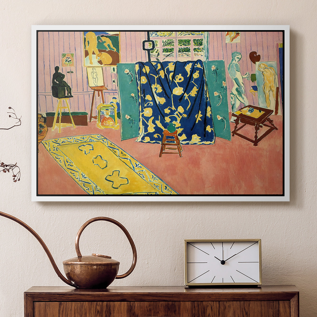 The Pink Studio (L'Atelier Rose), 1911 - Floater Framed Canvas Print