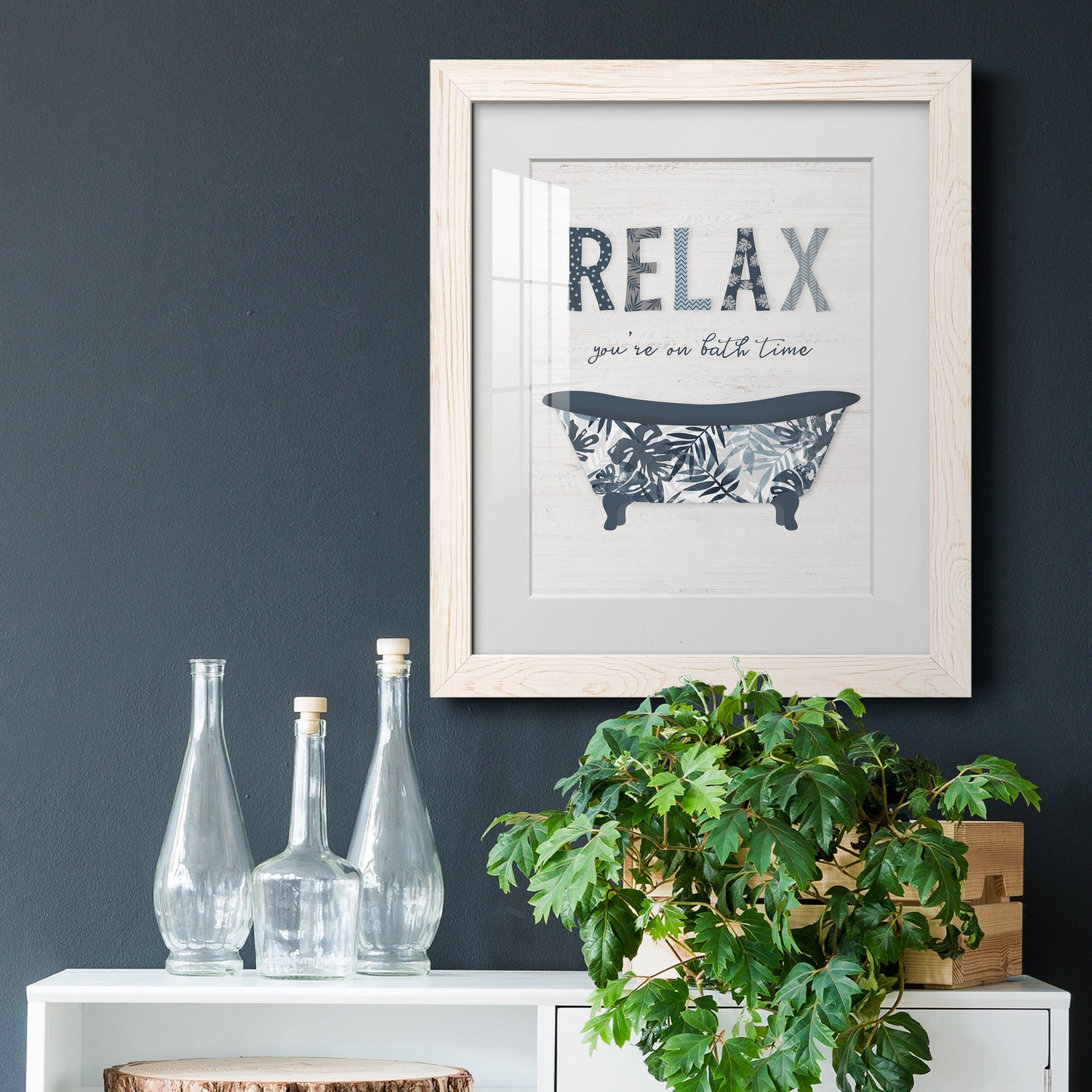 Palm Bath I - Barnwood Framed Art Print