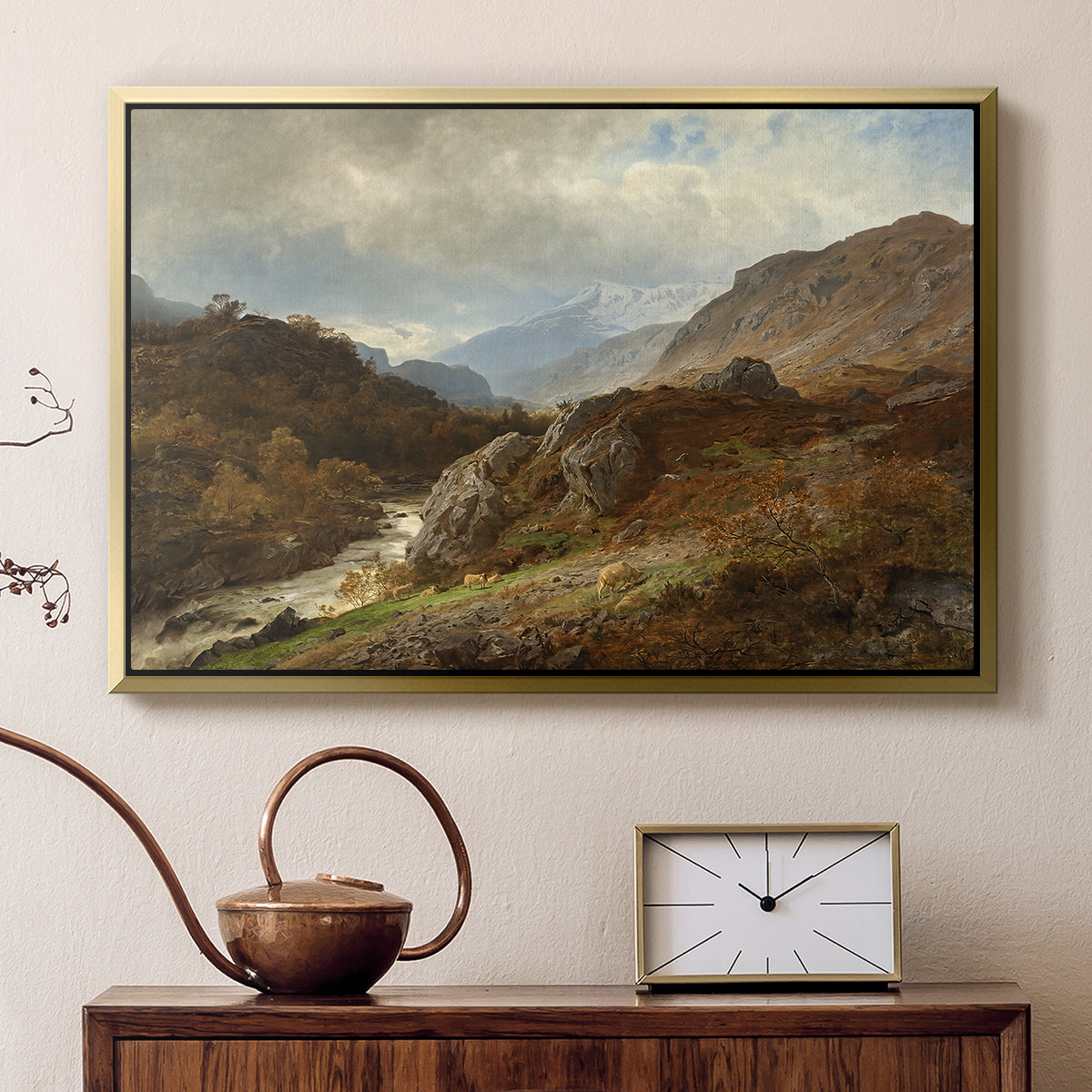 Mountain Landscape, 1864 - Floater Framed Canvas Print