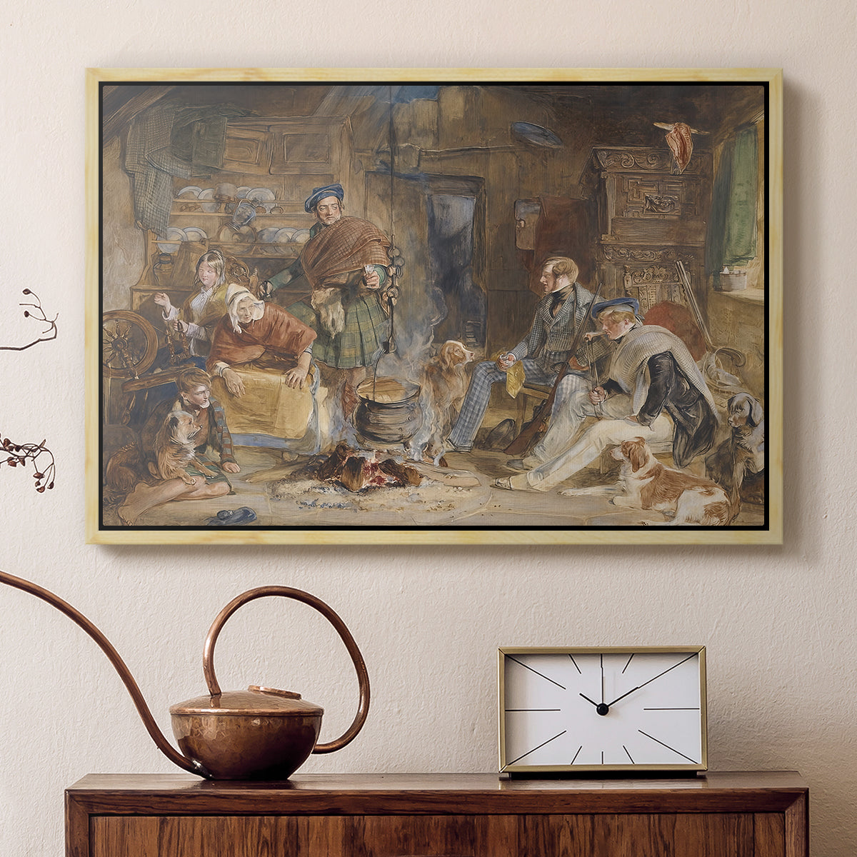 Highland Hospitality, 1832 - Floater Framed Canvas Print