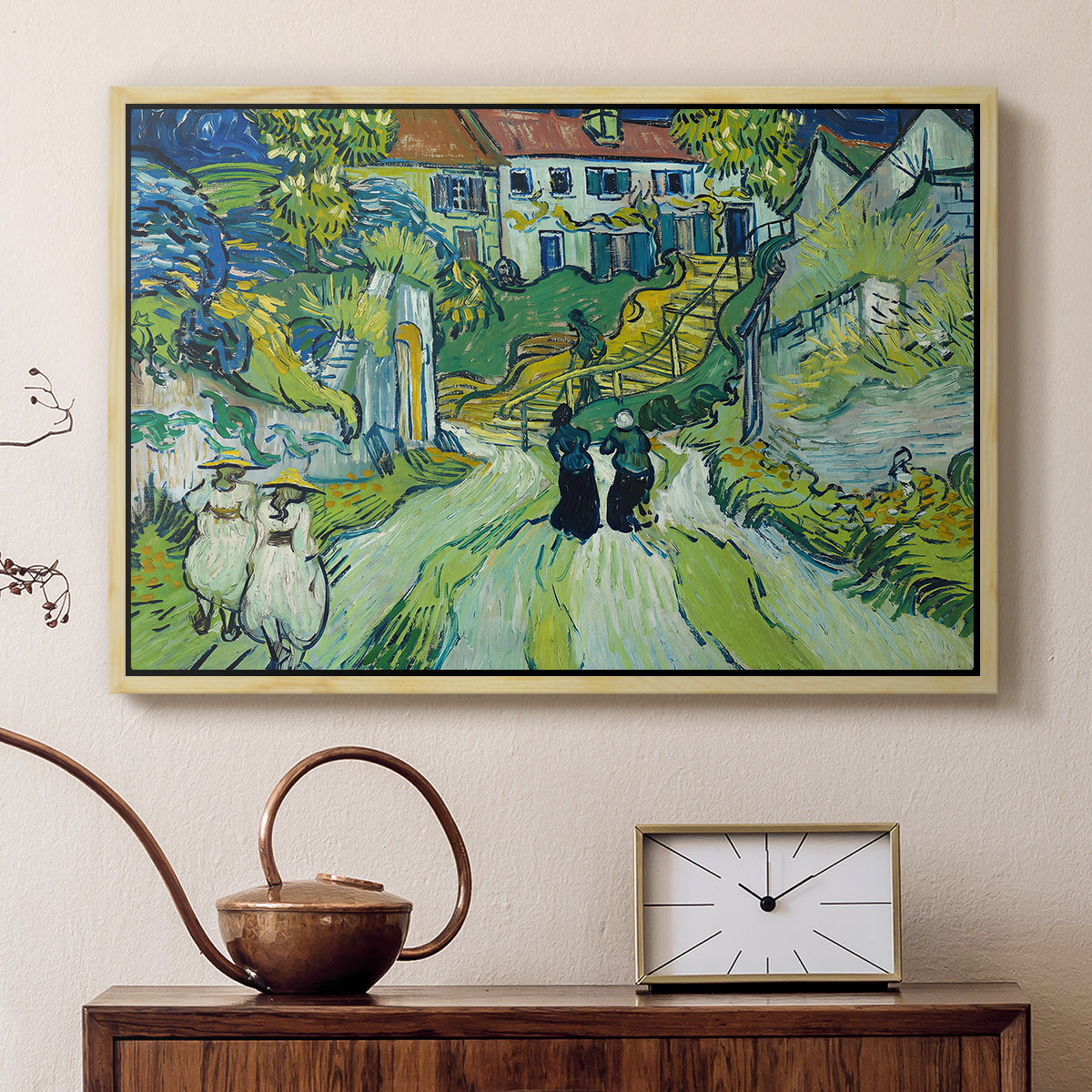 Stairway at Auvers, 1890 - Floater Framed Canvas Print