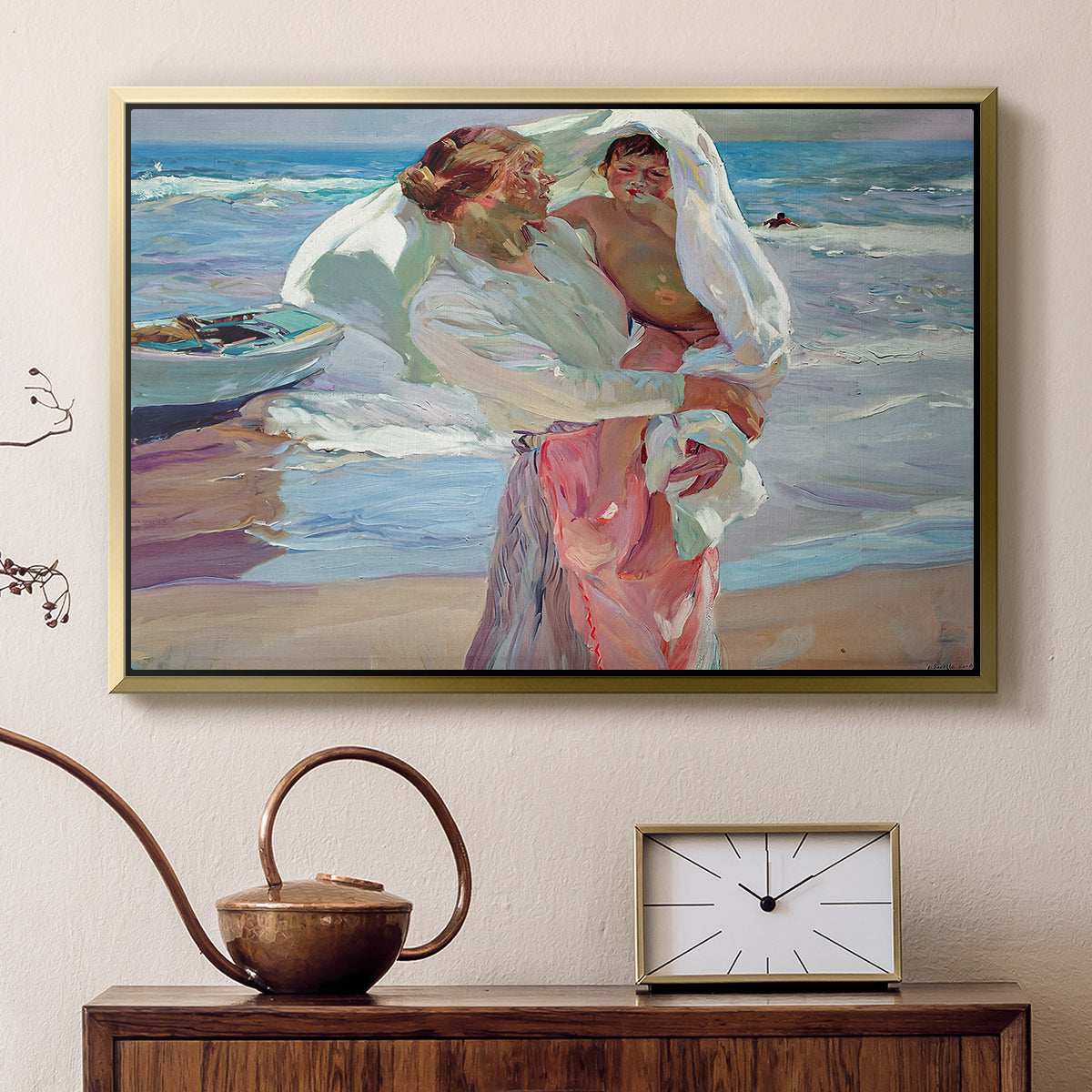After Bathing, 1915 - Floater Framed Canvas Print