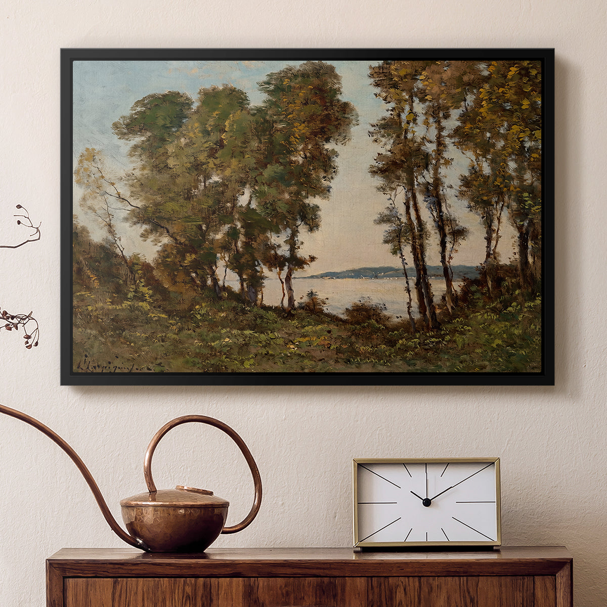 The Banks of the Allier, 1894 - Floater Framed Canvas Print