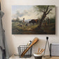Canvas art print detailing a realistic depiction in natural setting, displayed in a softly lit workspace setting