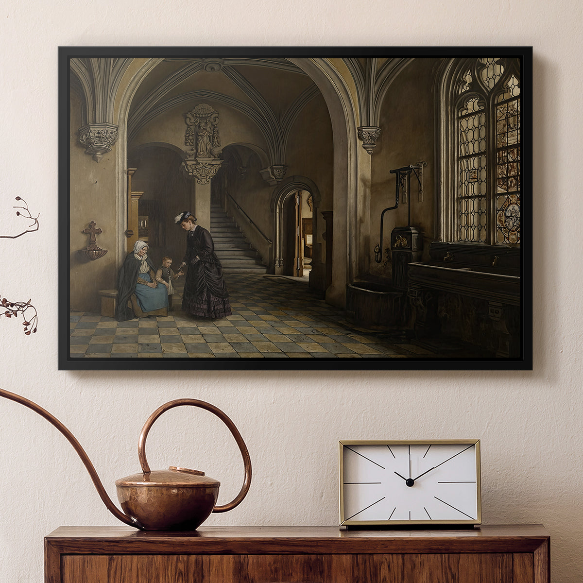 Interior of the Church of Saint Paul in Antwerp, c. 1865-1869 - Floater Framed Canvas Print